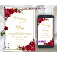 Red Roses Change of Plans Announcement template,(16)